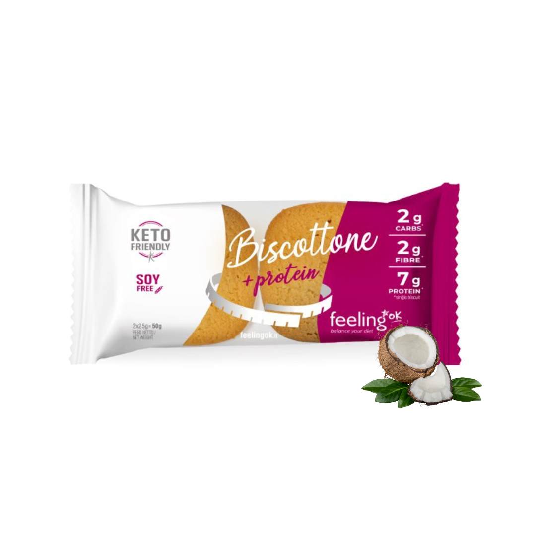 Biscottone +Protein gusto cocco - Biscotto Proteico a Basso Contenuto di Zuccheri Feelingok