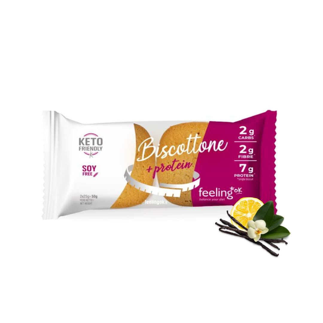 Biscottone +Protein gusto vaniglia limone - Biscotto Proteico a Basso Contenuto di Zuccheri Feelingok