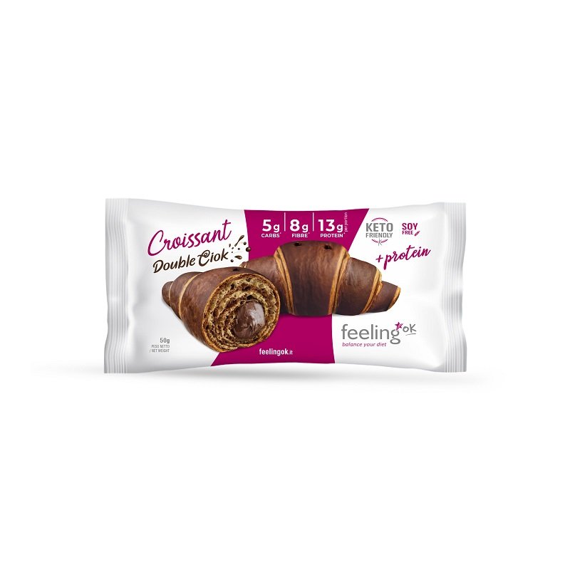 Croissant double ciok start -
cornetto Proteico Low carb doppio cioccolato Feelingok