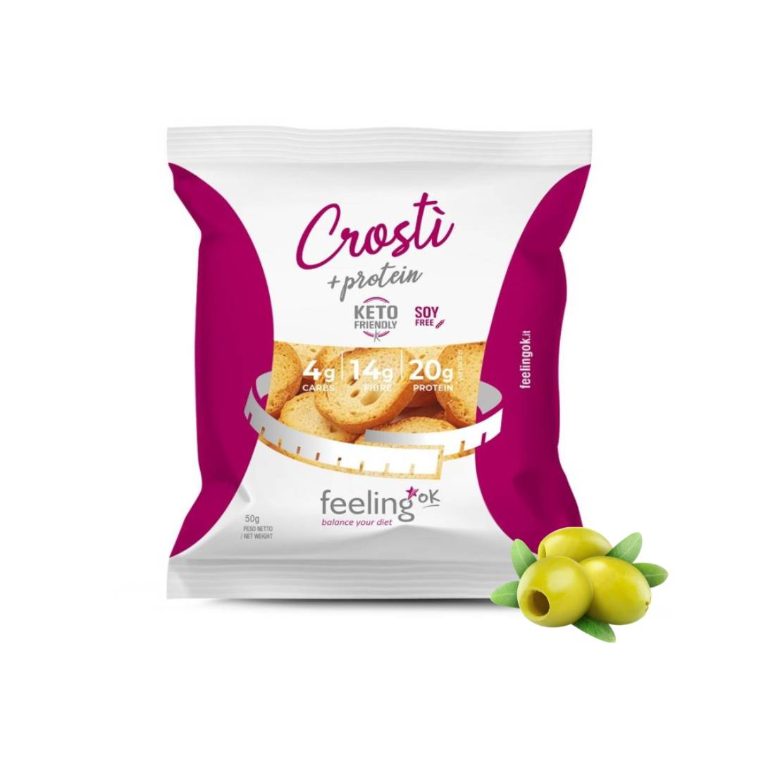 Crostì +Protein gusto olive - Crostini Proteici a Basso Contenuto di Carboidrati Feelingok