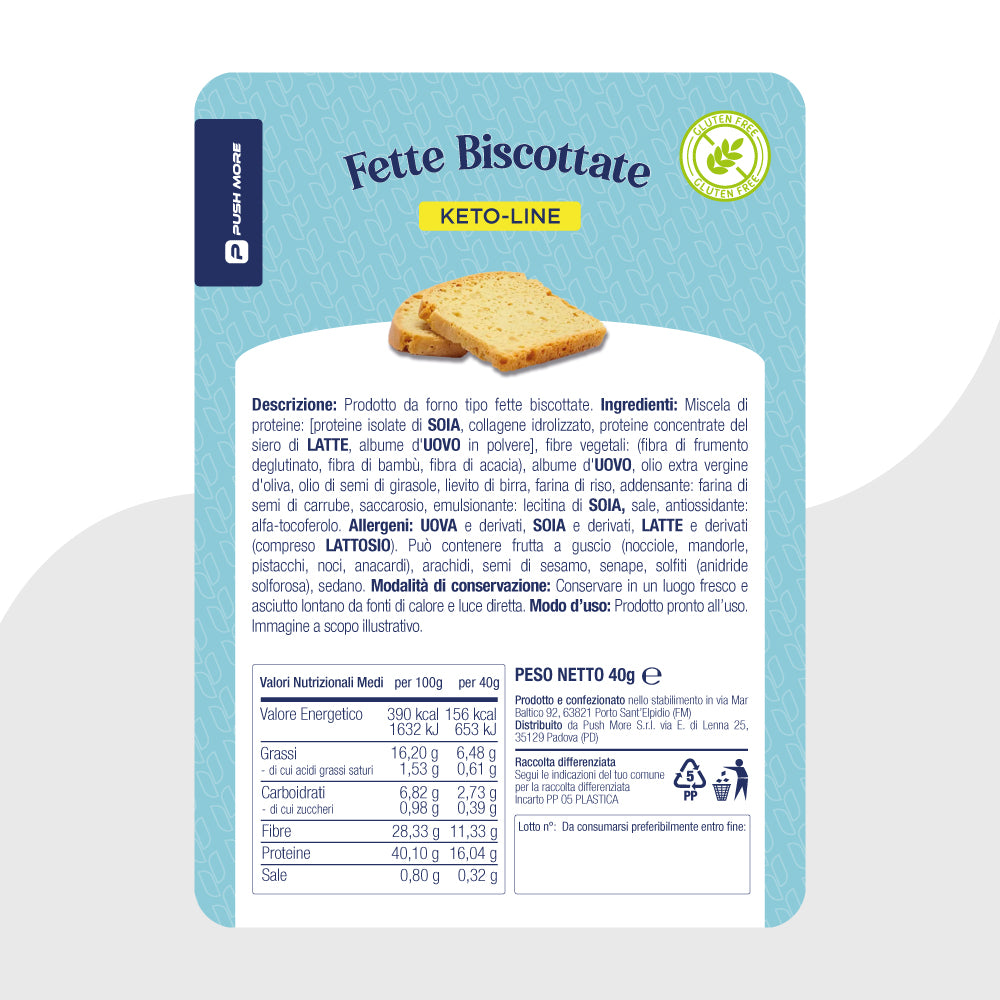 FETTE BISCOTTATE NATURALI - Proteiche, Keto, Senza Glutine e Low Carb