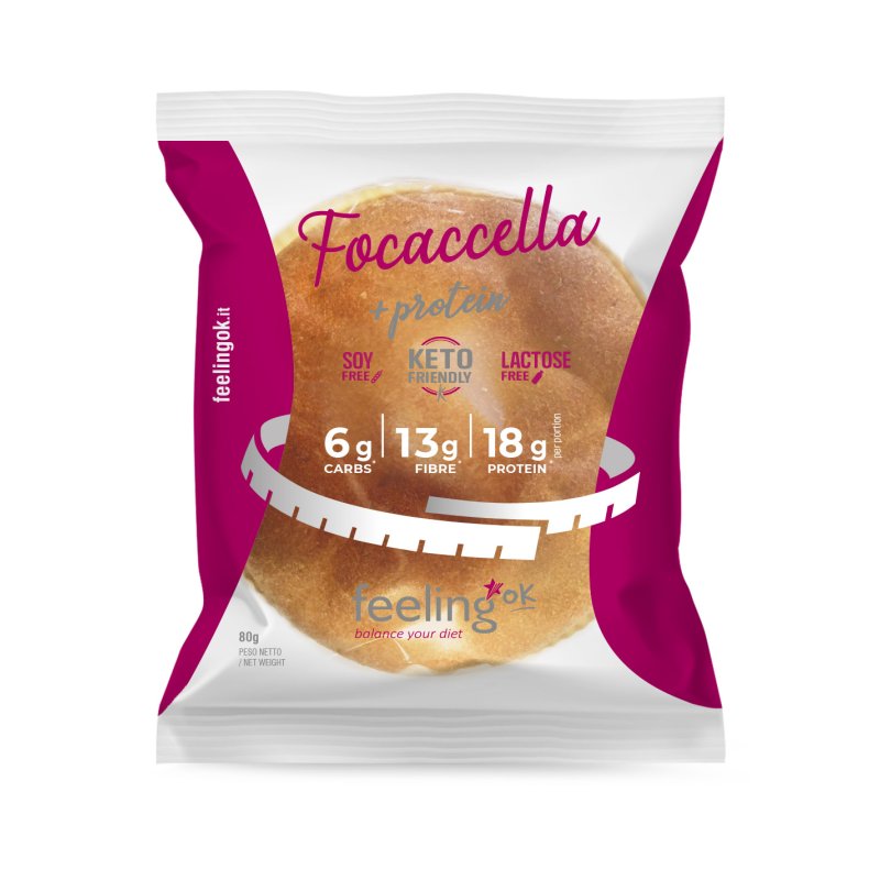 Focaccella +Protein 80g - Focaccia Proteica a Basso Contenuto di Carboidrati Feelingok