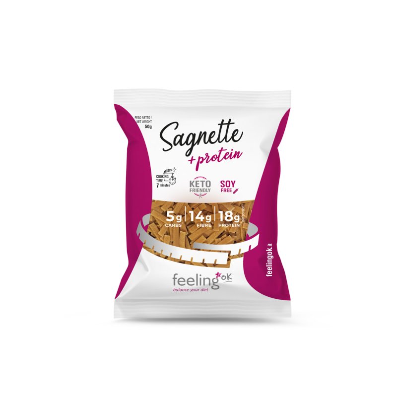 Sagnette +Protein 100g - Pasta Tradizionale Proteica a Basso Contenuto di Carboidrati Feelingok