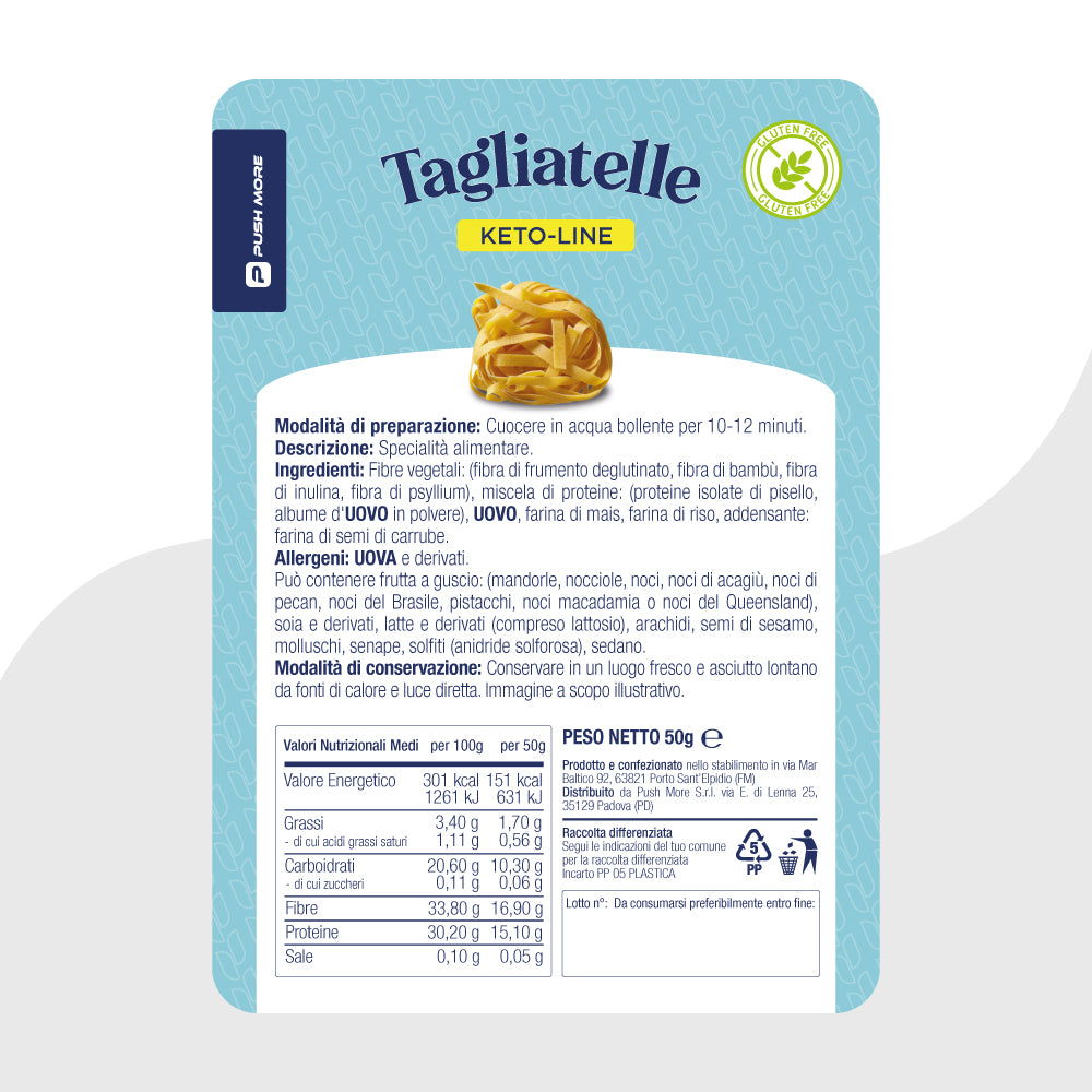 TAGLIATELLE 30% PROTEICHE - Pasta Senza Glutine e Low Carb