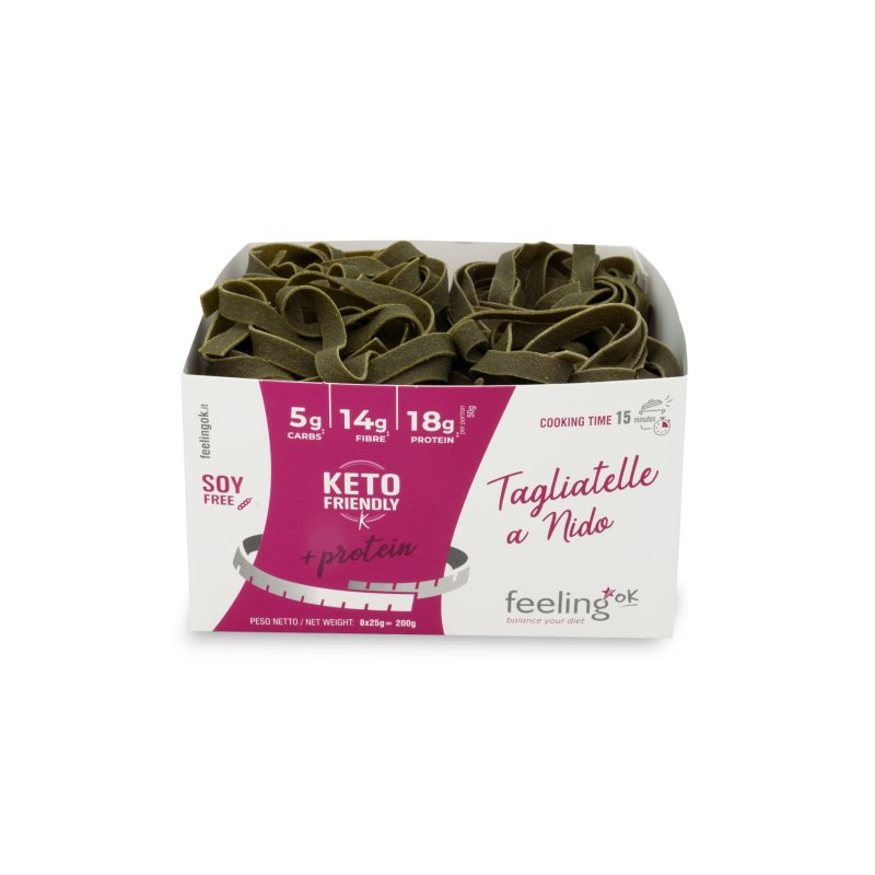 TAGLIATELLE A NIDO AGLI SPINACI - Pasta proteica, low carb e ricca di fibre