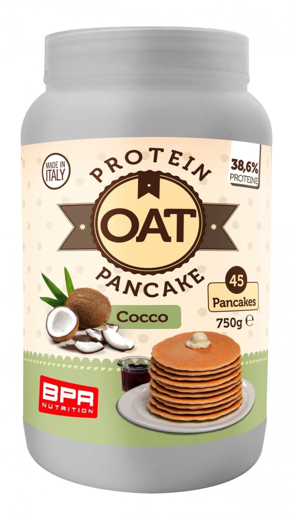 Foto di OAT PROTEIN PANCAKE 12 Gusti 750 gr Cocco - PushMore Preparato per pancake Bpr Nutrition