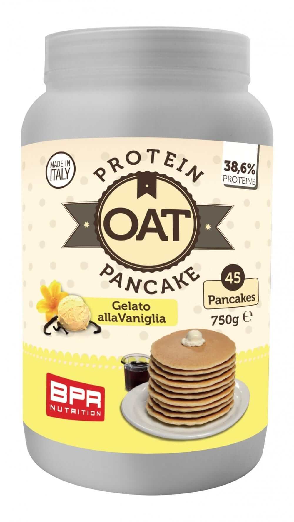 Foto di OAT PROTEIN PANCAKE 12 Gusti 750 gr Gelato alla Vaniglia - PushMore Preparato per pancake Bpr Nutrition