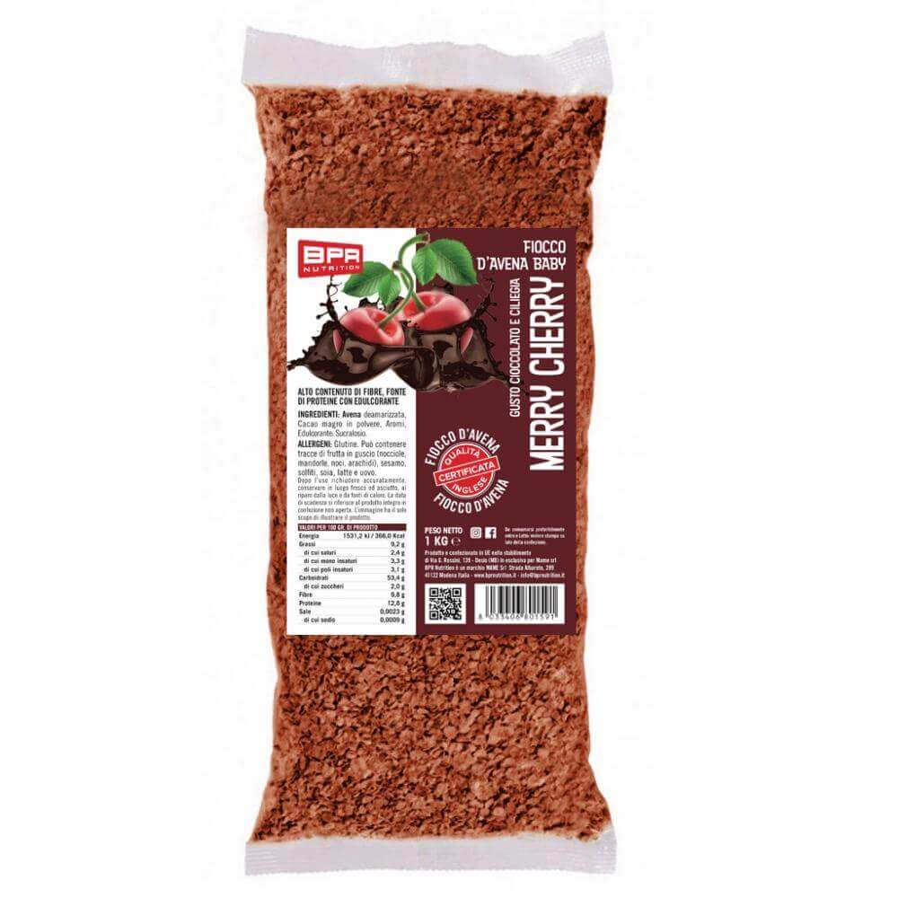 Foto di FIOCCHI D'AVENA AROMATIZZATI 15 Gusti 1 Kg Merry Cherry (Cioccolato e Ciliegia) - PushMore Fiocchi d' avena aromatizzata Bpr Nutrition