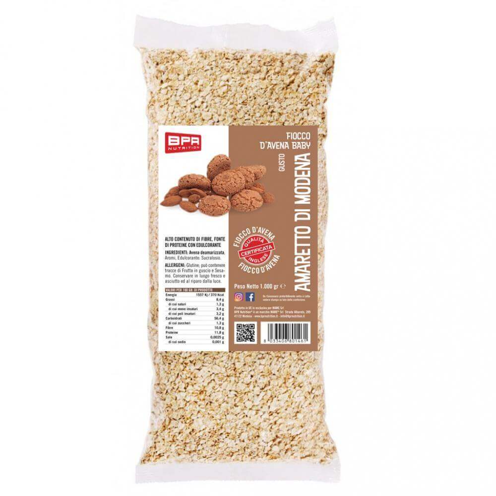 Foto di FIOCCHI D'AVENA AROMATIZZATI 15 Gusti 1 Kg Amaretto di Modena - PushMore Fiocchi d' avena aromatizzata Bpr Nutrition