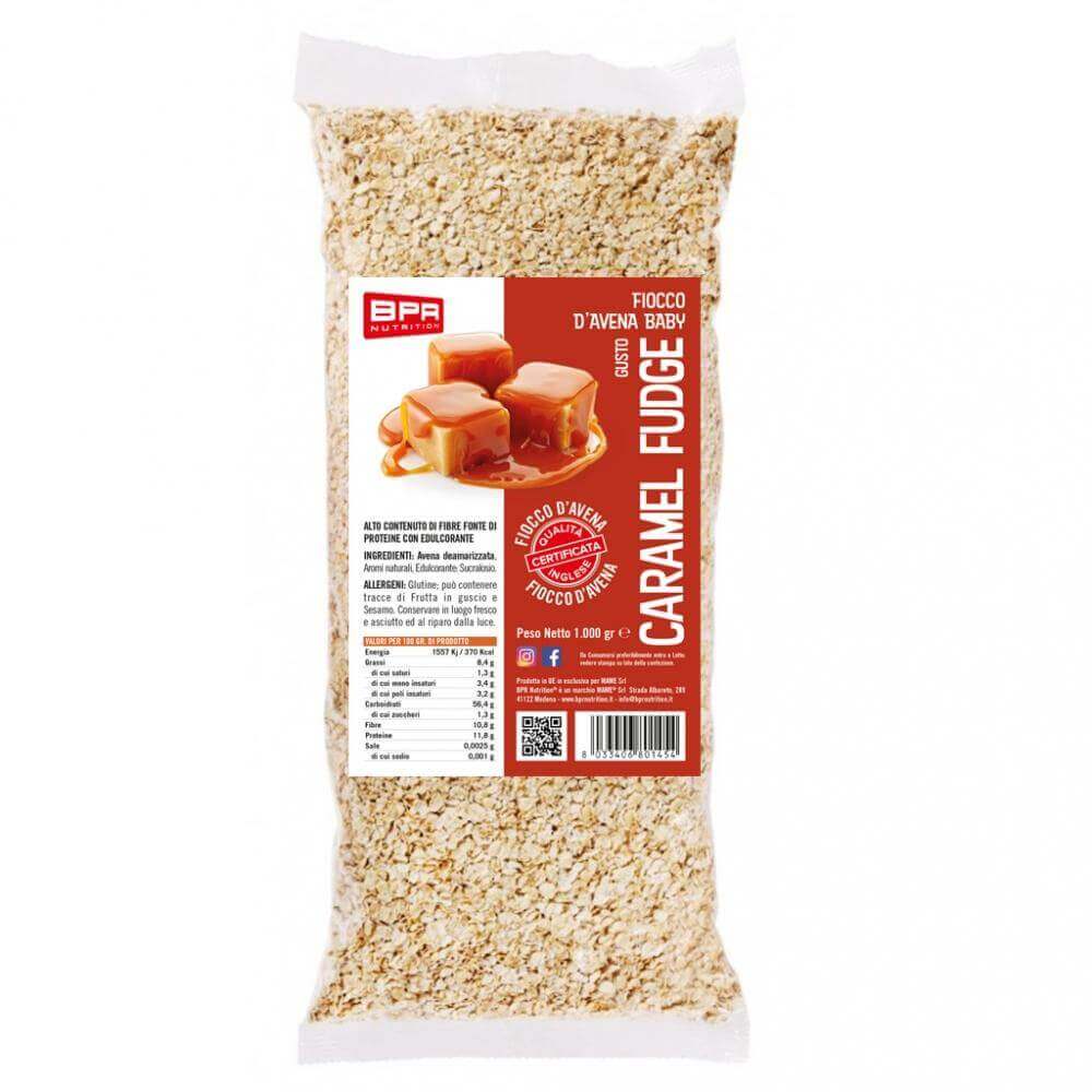 Foto di FIOCCHI D'AVENA AROMATIZZATI 15 Gusti 1 Kg Caramel Fudge - PushMore Fiocchi d' avena aromatizzata Bpr Nutrition