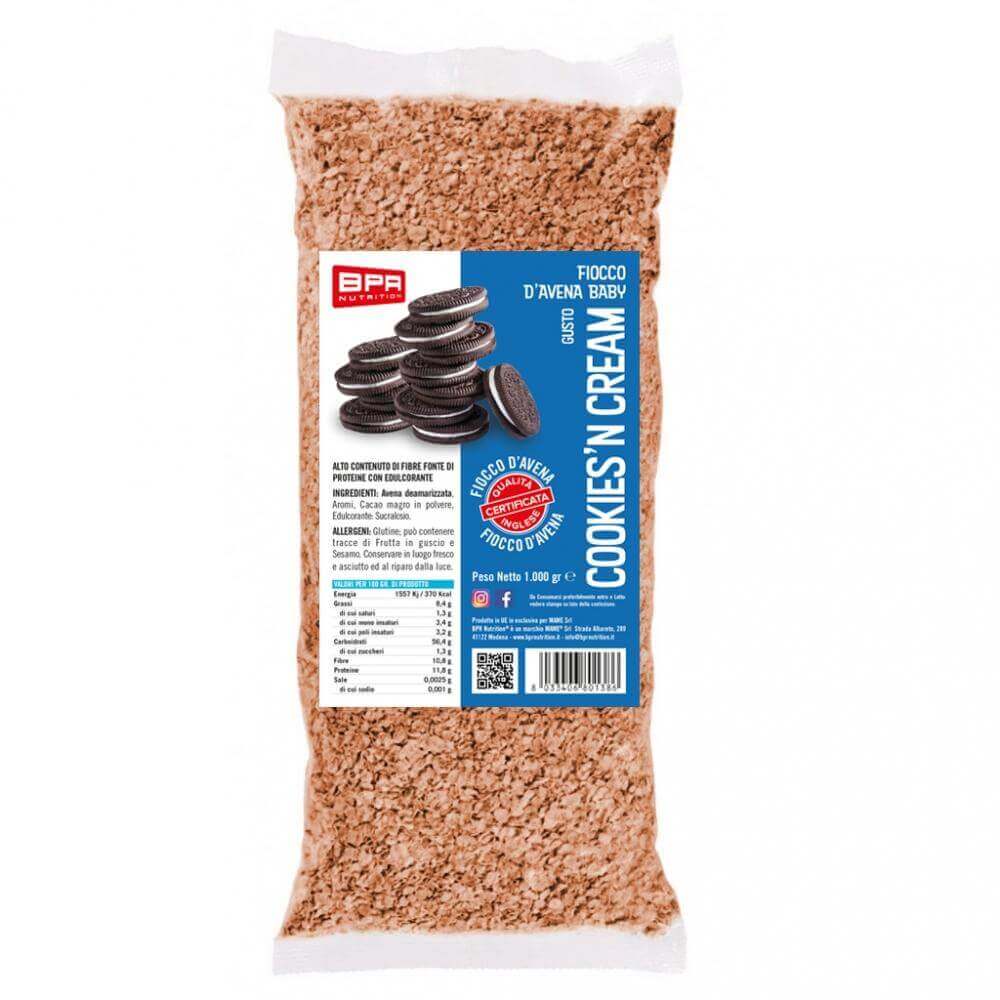 Foto di FIOCCHI D'AVENA AROMATIZZATI 15 Gusti 1 Kg Cookie 'n Cream - PushMore Fiocchi d' avena aromatizzata Bpr Nutrition
