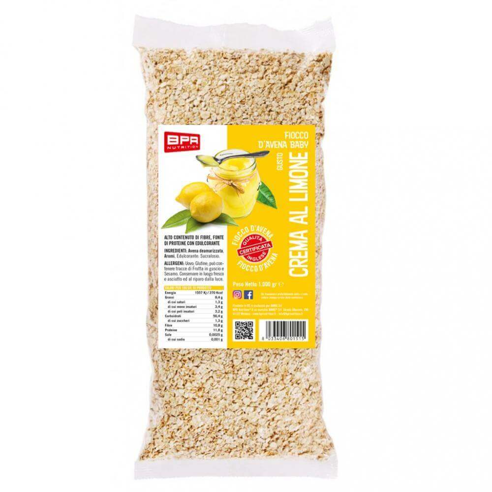 Foto di FIOCCHI D'AVENA AROMATIZZATI 15 Gusti 1 Kg Crema al Limone - PushMore Fiocchi d' avena aromatizzata Bpr Nutrition