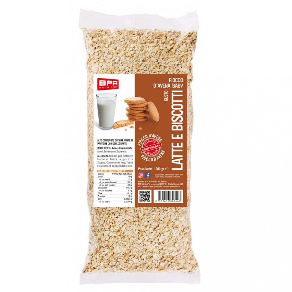 Foto di FIOCCHI D'AVENA AROMATIZZATI 15 Gusti 1 Kg Latte e Biscotti - PushMore Fiocchi d' avena aromatizzata Bpr Nutrition