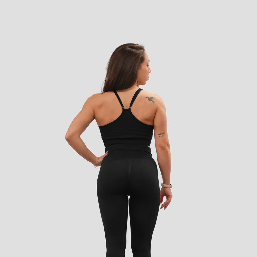 TOP AZURA BLACK - Top femminile sportivo