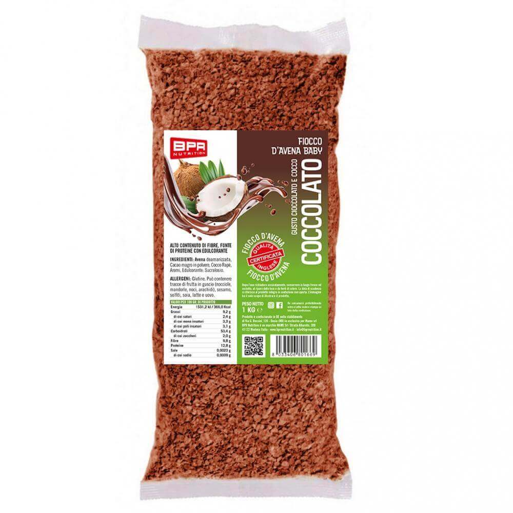 Foto di FIOCCHI D'AVENA AROMATIZZATI 15 Gusti 1 Kg Coccolato (Cioccolato e Cocco) - PushMore Fiocchi d' avena aromatizzata Bpr Nutrition