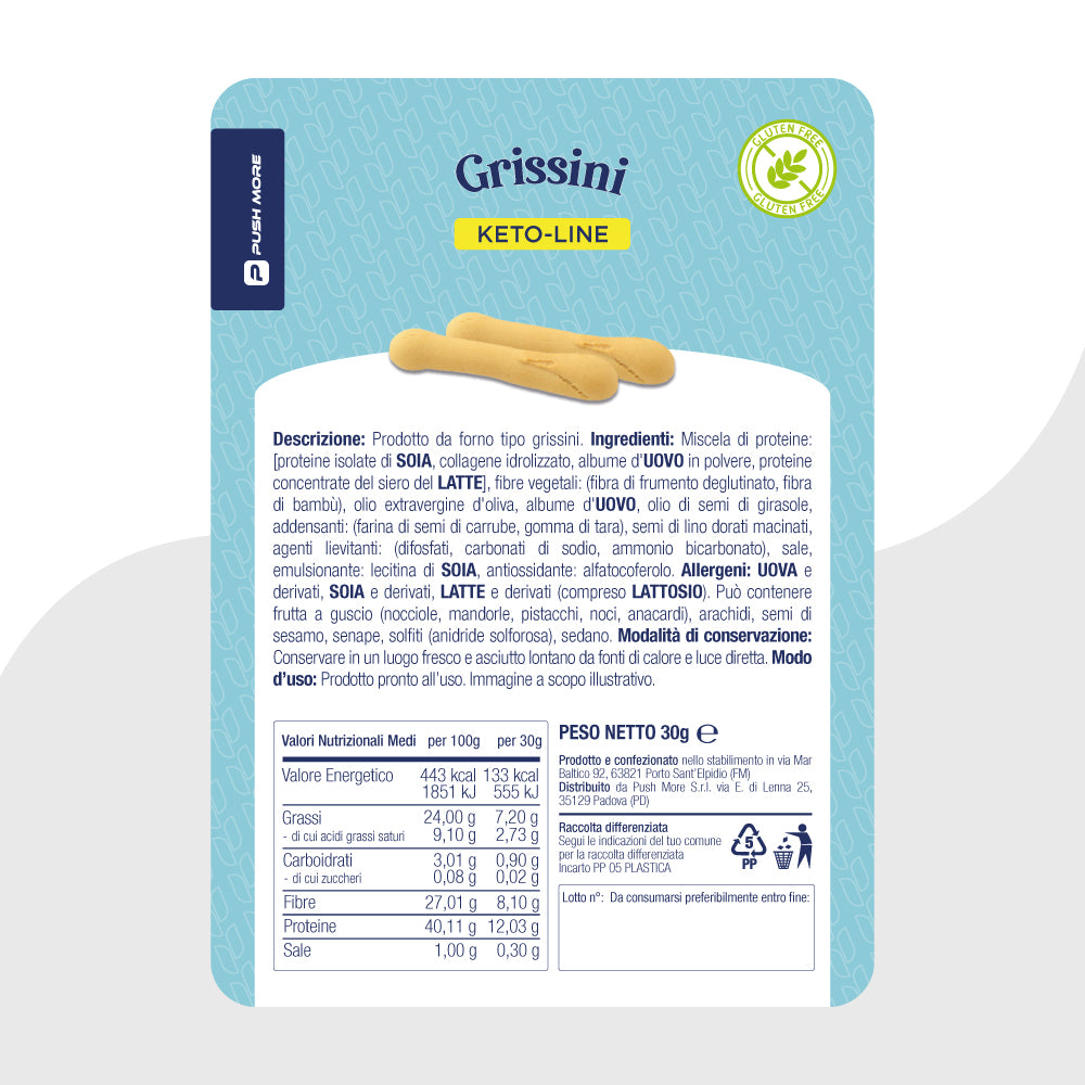 RIV - GRISSINI NATURALI - Snack proteico, Low Carb e Senza Glutine