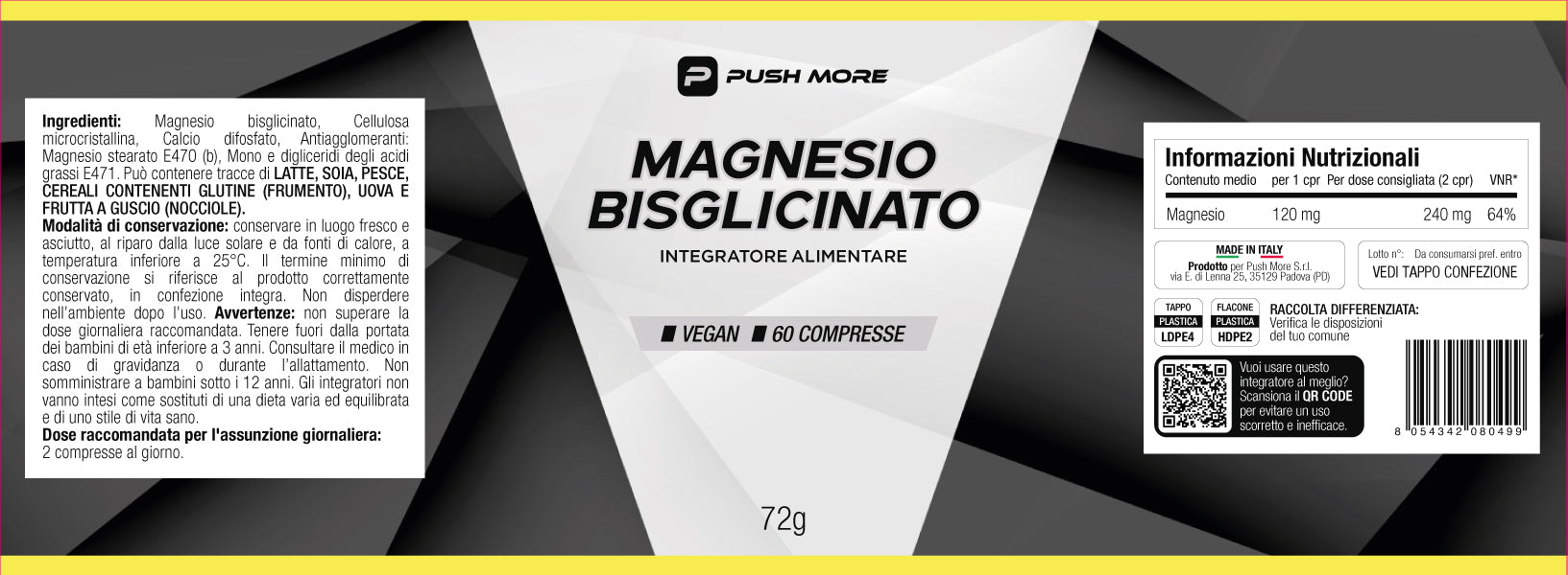 MAGNESIO BISGLICINATO - Magnesio chelato Push More
