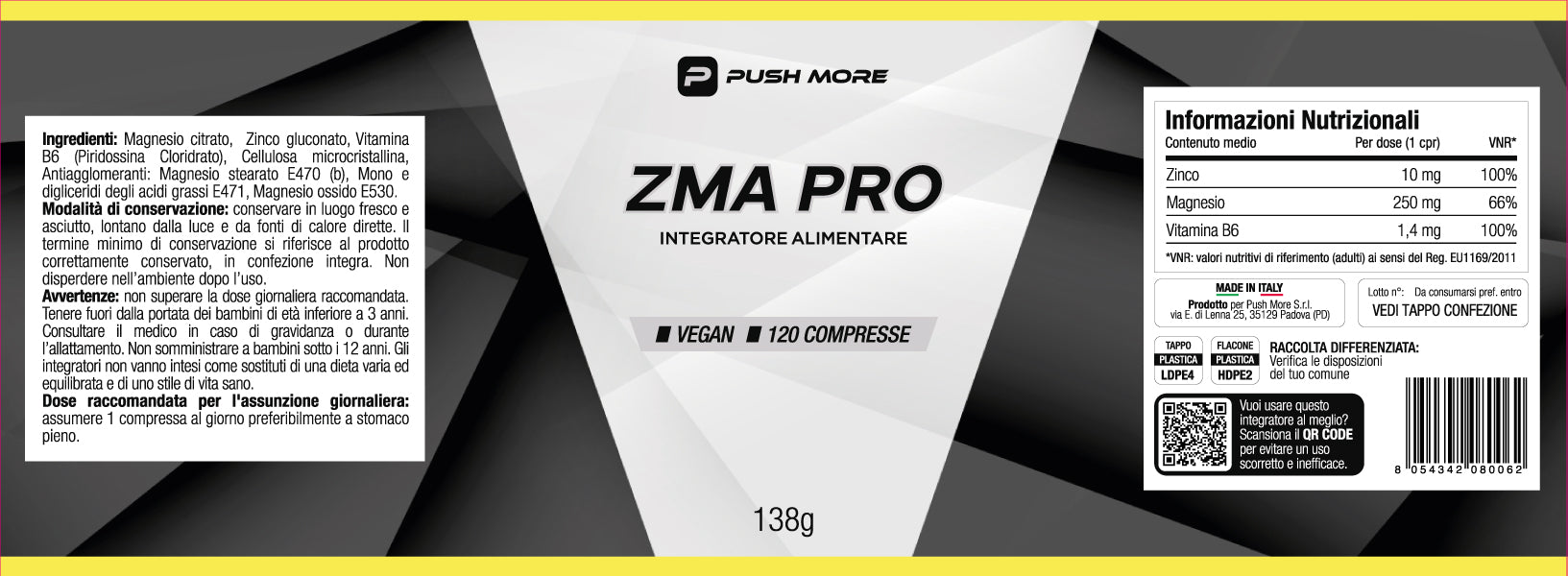 ZMA PRO - Zinc, magneziu și vitamina B6 Push More