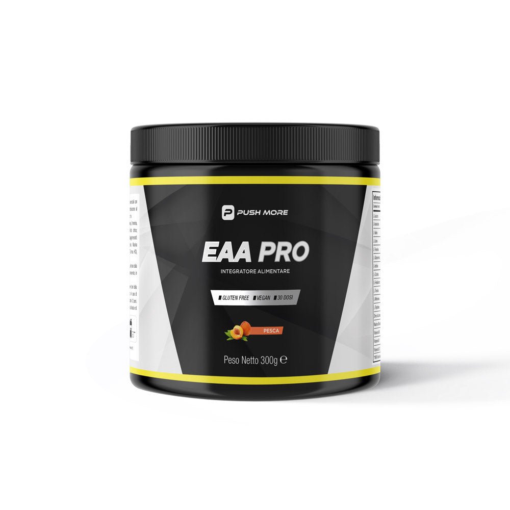 EAA PRO Polvere - Aminoacidi essenziali 300gr Pesca - Push More Aminoacidi essenziali Push More