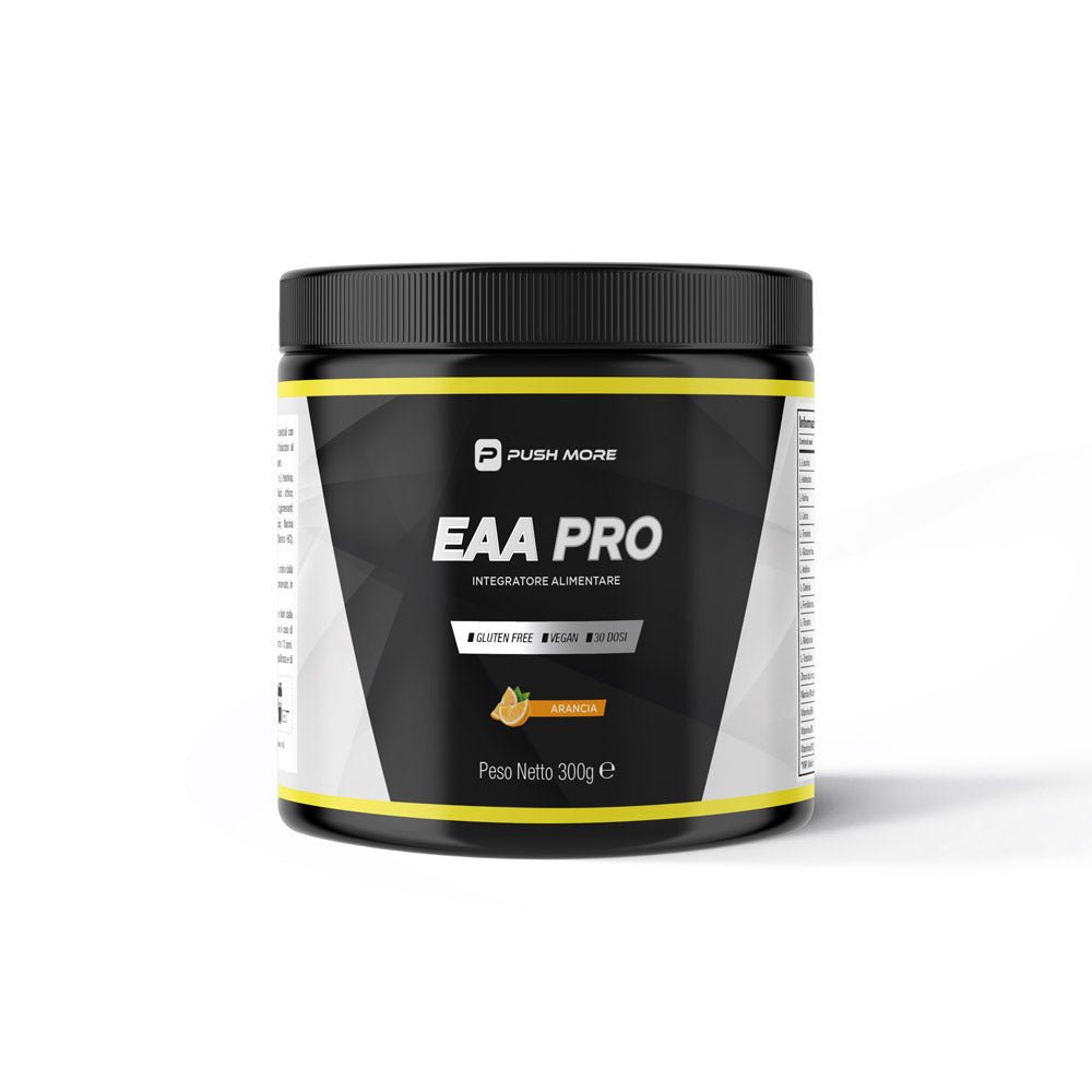 EAA PRO Polvere - Aminoacidi essenziali 300gr Arancia - Push More Aminoacidi essenziali Push More