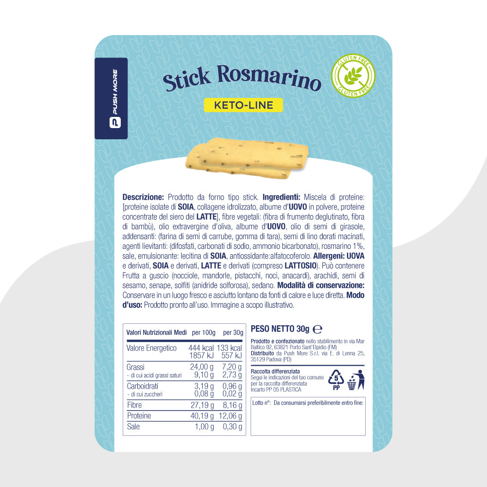 STICK ROSMARINO - Snack croccante Proteico, Senza Glutine e Low Carb