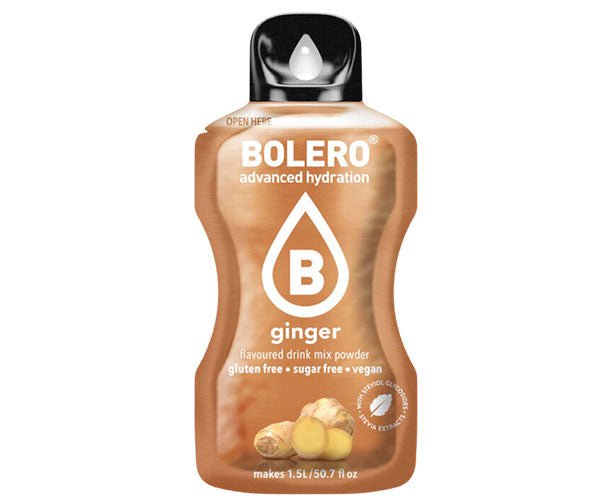 Bolero Drinks - Insaporitore acqua (36 gusti) 1 bustina (9g) Ginger (Zenzero) - Push More Bolero