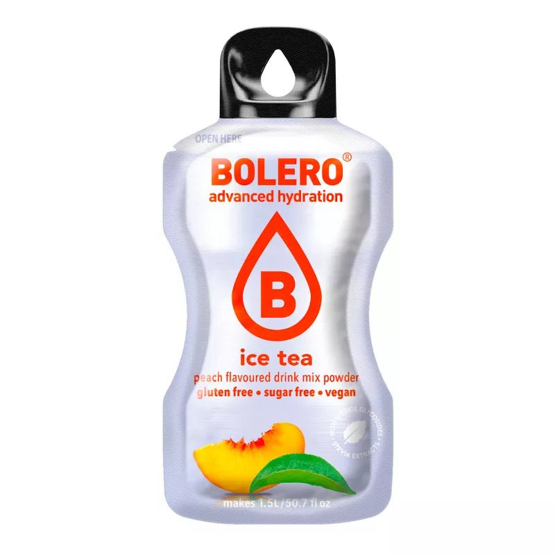 Bolero Drinks - Insaporitore acqua (36 gusti) 1 bustina (9g) Ice tea peach (Te’ alla pesca) - Push More Bolero