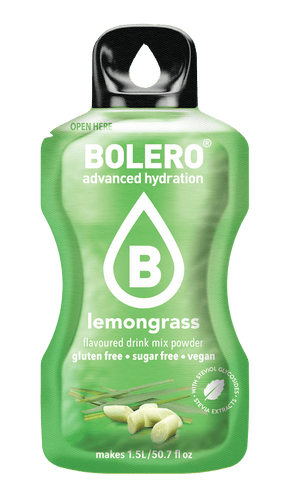 Bolero Drinks - Insaporitore acqua (36 gusti) 1 bustina (9g) Lemongrass (Citronella) - Push More Bolero