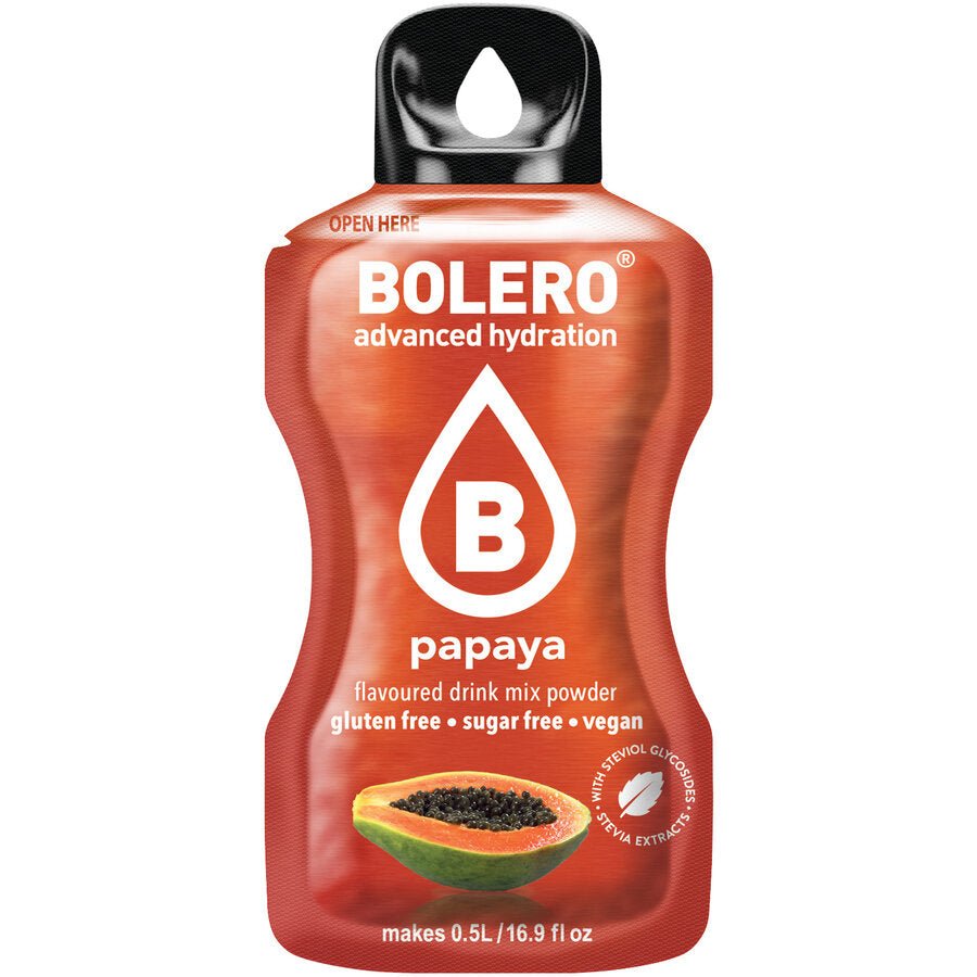 Bolero Drinks - Insaporitore acqua (36 gusti) 1 bustina (9g) Papaya - Push More Bolero