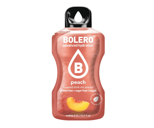 Bolero Drinks - Insaporitore acqua (36 gusti) 1 bustina (9g) Peach (Pesca) - Push More Bolero
