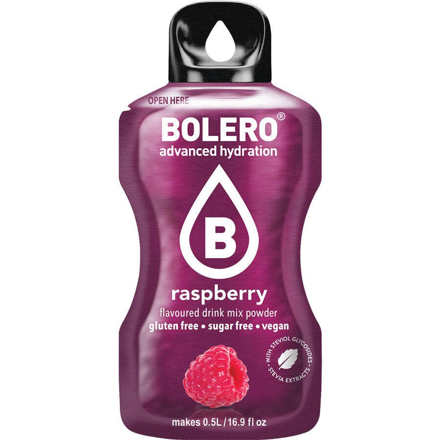 Bolero Drinks - Insaporitore acqua (36 gusti) 1 bustina (9g) Raspberry (Lampone) - Push More Bolero