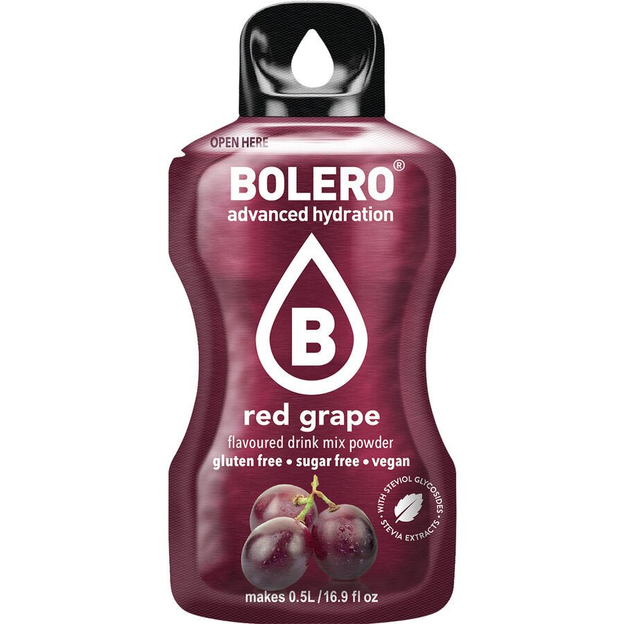 Bolero Drinks - Insaporitore acqua (36 gusti) 1 bustina (9g) Red grape (Uva rossa) - Push More Bolero