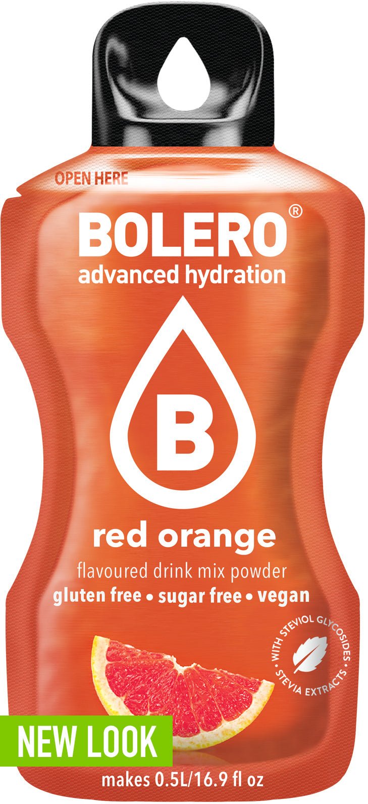 Bolero Drinks - Insaporitore acqua (36 gusti) 1 bustina (9g) Red orange (Arancia rossa) - Push More Bolero