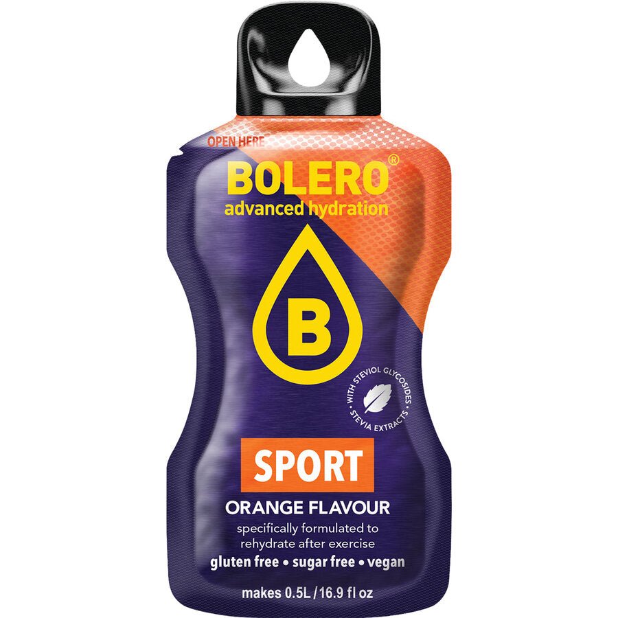 Bolero Drinks - Insaporitore acqua (36 gusti) 1 bustina (9g) Sport (orange) - Push More Bolero
