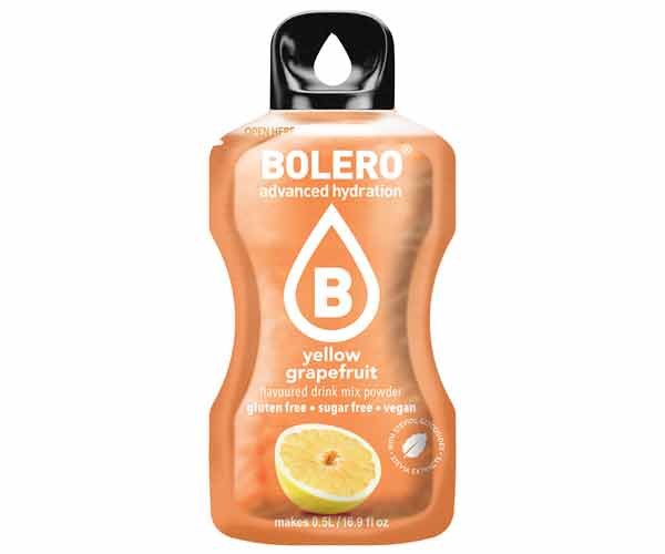 Bolero Drinks - Insaporitore acqua (36 gusti) 1 bustina (9g) Yellow grapefruit (Pompelmo giallo) - Push More Bolero