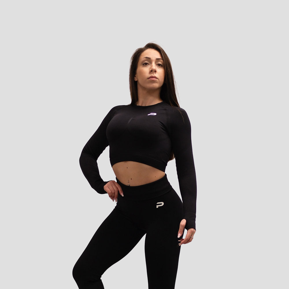 TOP AURORA BLACK - Top femminile sportivo