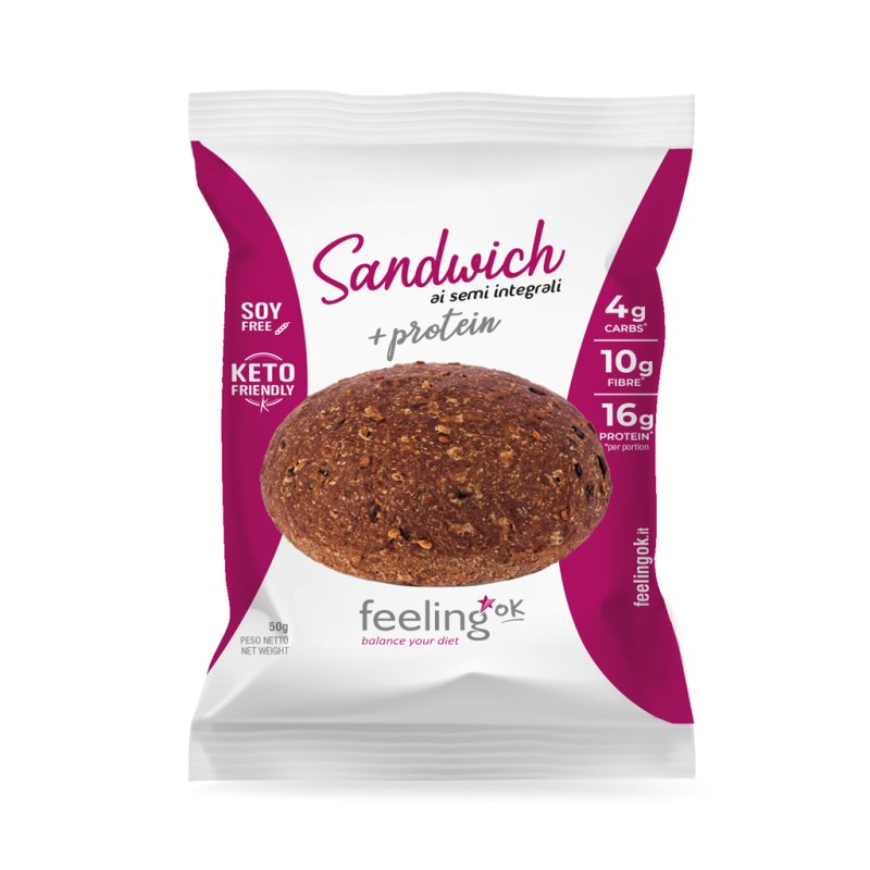 SANDWICH +PROTEIN AI SEMI INTEGRALI 50g - Sandwich proteico low carb