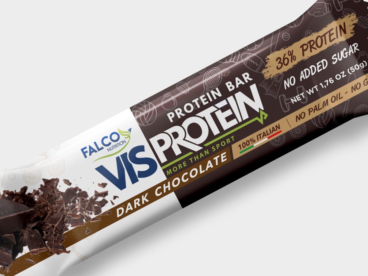Foto di Vis Protein - Barretta proteica 1 barretta (50 g) Cioccolato fondente - Push More Barretta proteica Falco Food