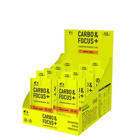 Foto di 4+ GEL CARBO & FOCUS 24 bustine (30 ml cad) Tropical Orange - Push More Carboidrati 4+ Nutrition