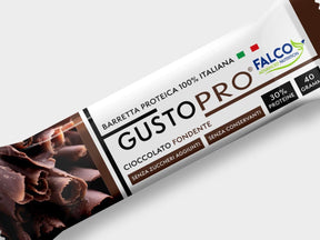 GustoPro - Barretta proteica senza zuccheri 1 barretta (40 g) Cioccolato fondente - Push More Barretta proteica Falco food