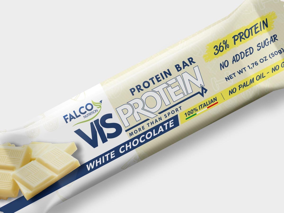 Foto di Vis Protein - Barretta proteica 1 barretta (50 g) Cioccolato bianco - Push More Barretta proteica Falco Food